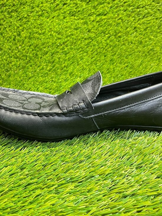 Coach Mott Driver Sig Mens Size 10 Black Casual Classic Leather Loafers Shoes main image 9